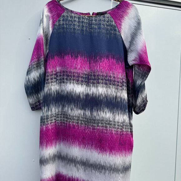 Kenneth Cole New York Atomic Orchid Print Dress - Size L / FR 42 / IT 46 (NWT) - Picture 1 of 3